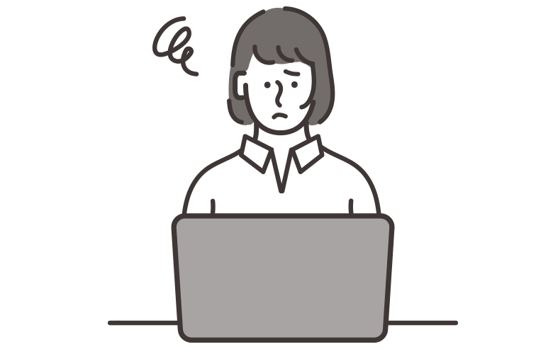 レセコンやパソコンの動きが遅いと悩むスタッフのイラスト